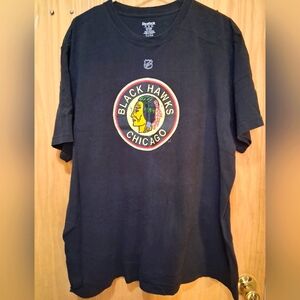 Reebok Black Chicago Blackhawks Tee Mens Hossa 2XL